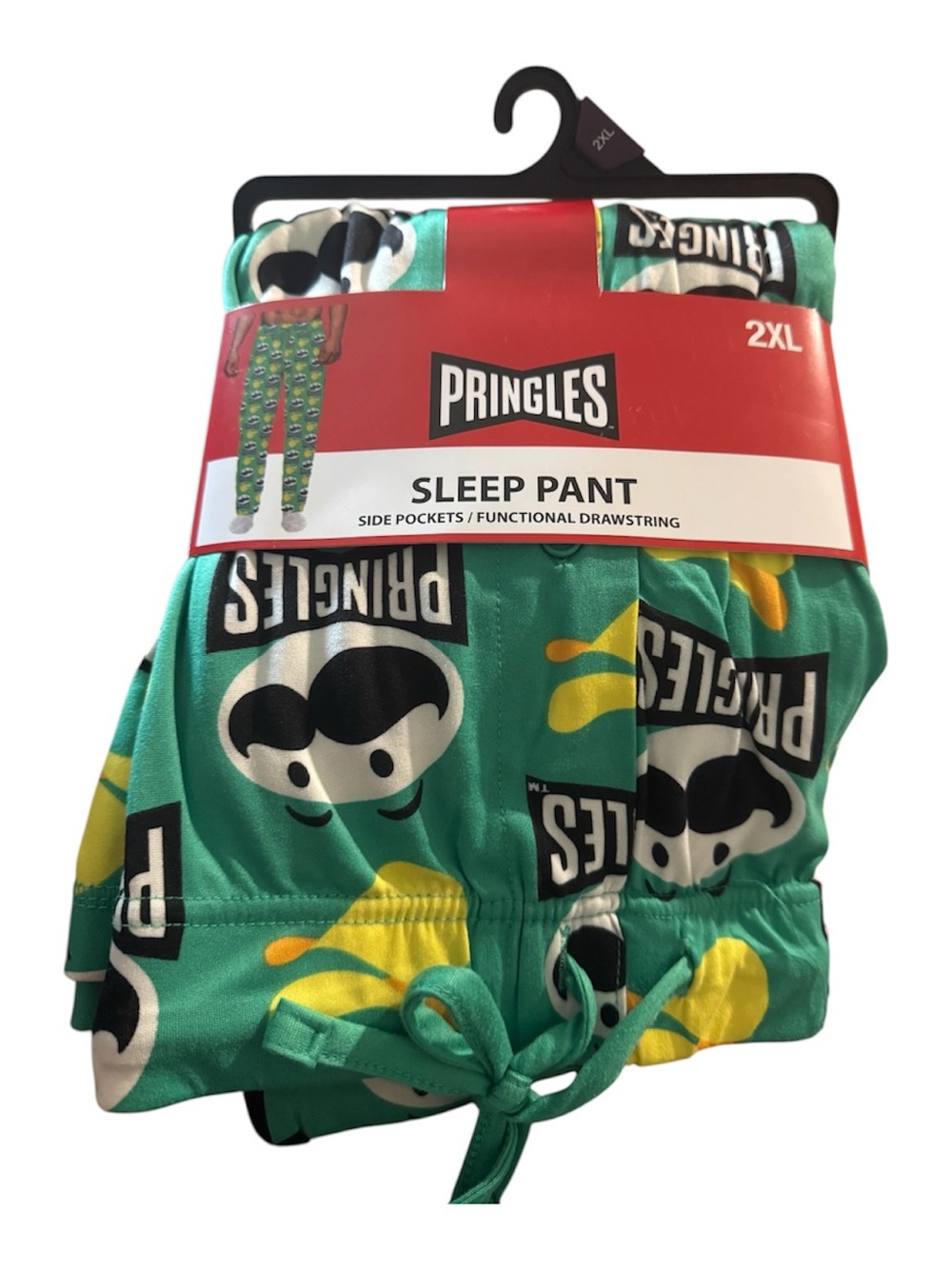 Pringles men's Green Sleep Pants with Drawstring - 2XL